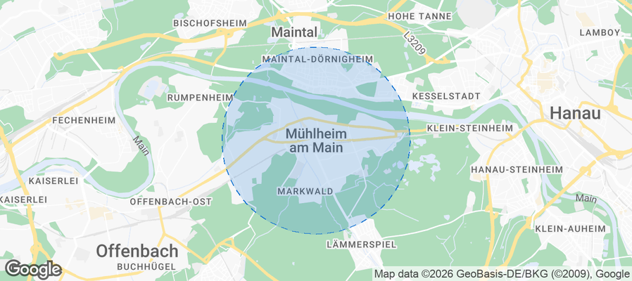 Mühlheim am Main Airbnb map
